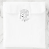 Sticker Rond Doodle d'or sur la plage (Sac)