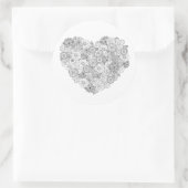 Sticker Rond Doodle du coeur floral (Sac)