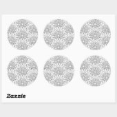 Sticker Rond Doodle du jardin floral (Feuille)