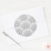 Sticker Rond Doodle du jardin floral (Enveloppe)