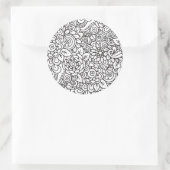 Sticker Rond Doodle Floral Retro (Sac)