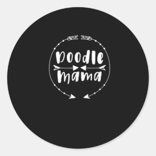 Sticker Rond Doodle Mama T-shirt Golden Doodle Maman Labradoodl