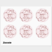 Sticker Rond Doodle Rétro Fantaisiste | Mariage (Feuille)