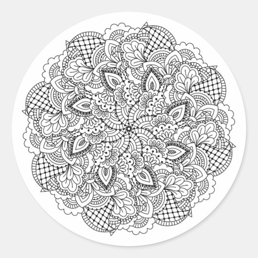 Sticker Rond Doodle ronde (Devant)