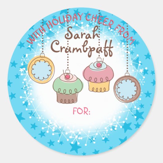 Sticker Rond Doodles cookies cupcakes de la cuisine de (Devant)