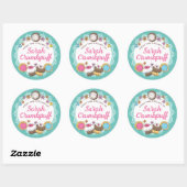 Sticker Rond Doodles cookies cupcakes de la cuisine de classe (Feuille)