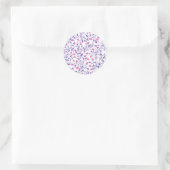 Sticker Rond Doodles floraux rose et violet (Sac)