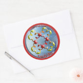 Sticker Rond Doodling sur le symbole des Bliss pacifiques (Enveloppe)