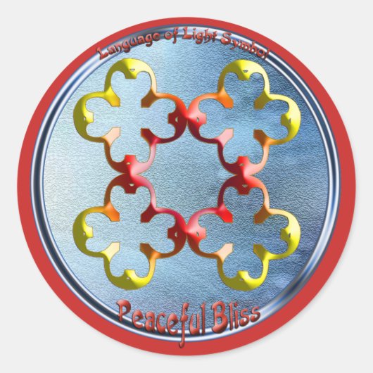 Sticker Rond Doodling sur le symbole des Bliss pacifiques (Devant)