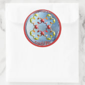 Sticker Rond Doodling sur le symbole des Bliss pacifiques (Sac)