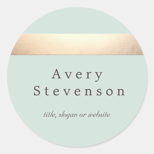 Sticker Rond Doré Gratté Moderne Lumière Bleu Chic (Devant)