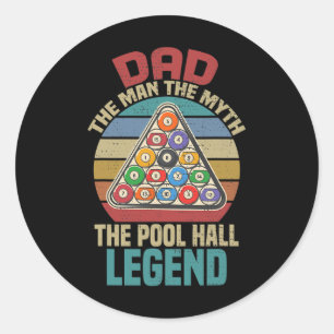 Sticker Rond Dormir Avec Un Joueur De Piscine Billard Drôle Pis