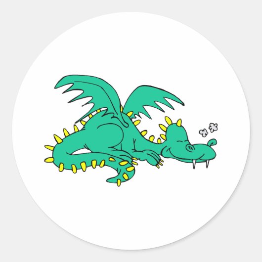 Sticker Rond Dormir du dragon (Devant)