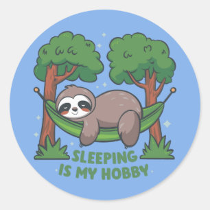 Sticker Rond Dormir est mon hobby