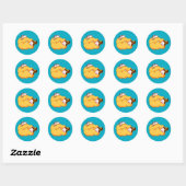Sticker Rond Dormir la fille avec chat confortable (Feuille)