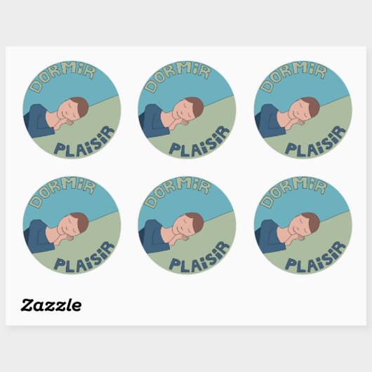 Sticker Rond Dormir, Plaisir (Feuille)