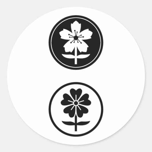 Sticker Rond dos flores (Devant)