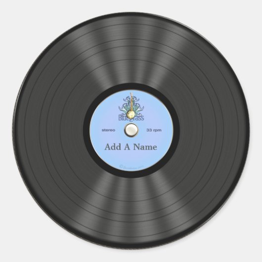 Sticker Rond Dossier de vinyle Bluegrass personnalisé (Devant)