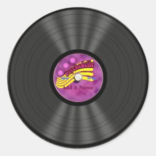 Sticker Rond Dossier de vinyle psychédélique personnalisé