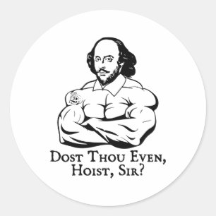 Sticker Rond Dost Même hisser monsieur drôle gym Workout Peser