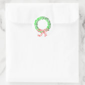 Sticker Rond Dot Christmas Wreath avec Bow (Sac)