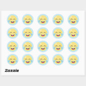 Sticker Rond Dots Emoji Pleins Feux (Feuille)