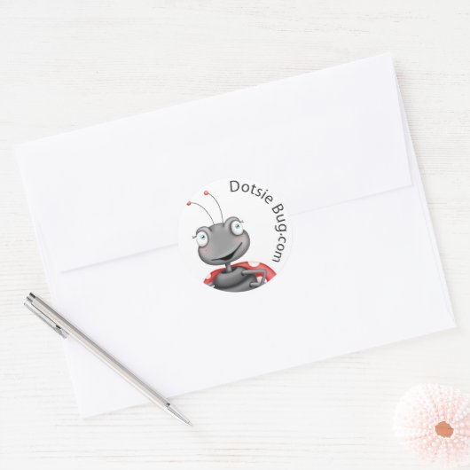 Sticker Rond Dotsie Bug.com (Enveloppe)