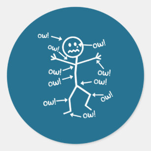 Sticker Rond Dou Dou Dou Personnage Bâton de Comédie Drôle Doul