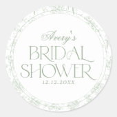 Sticker Rond Douaire Toile Floral Antique Mariage (Devant)