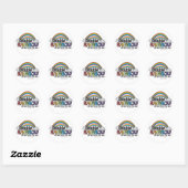 Sticker Rond Double Arc En Arc En Ciel (Feuille)
