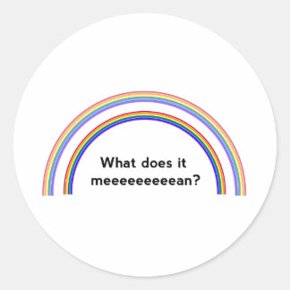 Sticker Rond Double arc-en-ciel