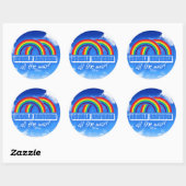 Sticker Rond Double arc-en-ciel, tout le chemin ! (Feuille)