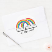 Sticker Rond Double arc-en-ciel, tout le chemin ! (Enveloppe)