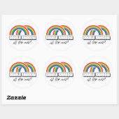Sticker Rond Double arc-en-ciel, tout le chemin ! (Feuille)
