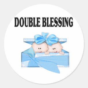 Sticker Rond Double Bénédiction pour les garçons jumeaux