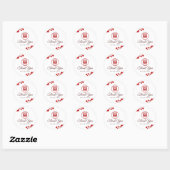 Sticker Rond Double Bonheur Elégant Mariage chinois Merci (Feuille)