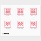 Sticker Rond Double Bonheur rose - Carré (Feuille)