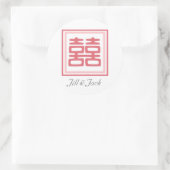 Sticker Rond Double Bonheur rose - Carré (Sac)