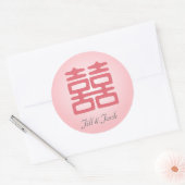 Sticker Rond Double Bonheur rose - Gras (Enveloppe)