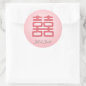 Sticker Rond Double Bonheur rose - Gras (Sac)