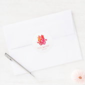 Sticker Rond Double bonheur rouge mariage chinois floral (Enveloppe)