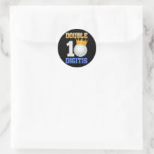 Sticker Rond Double chiffres 10e anniversaire 10 ans Golfer Gol (Sac)