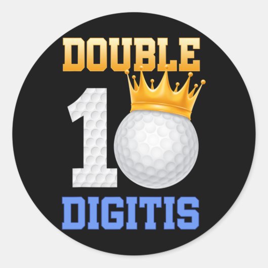 Sticker Rond Double chiffres 10e anniversaire 10 ans Golfer Gol (Devant)