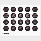 Sticker Rond Double chiffres Anniversaire Fille 10e anniversair (Feuille)
