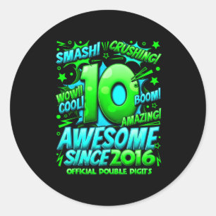 Sticker Rond Double chiffres garçons de 10 ans garçon pour 10èm