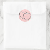 Sticker Rond Double coeur argenté (Sac)