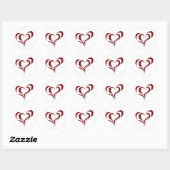 Sticker Rond Double coeur rouge (Feuille)