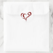 Sticker Rond Double coeur rouge (Sac)
