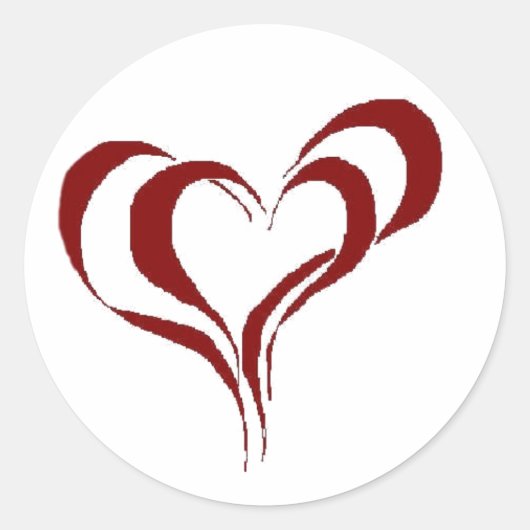 Sticker Rond Double coeur rouge (Devant)