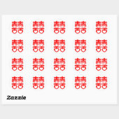 Sticker Rond Double couple de bonheur (Feuille)